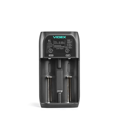 Universal batteriladdare med LCD display - 2 kanaler, USB-C, Ni-Mh/Li-Ion/LiFePO4, powerbank funktion