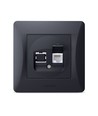 Binera CAT6 nätverksuttag - RJ45, IP20, grafitsvart, 86x86 mm