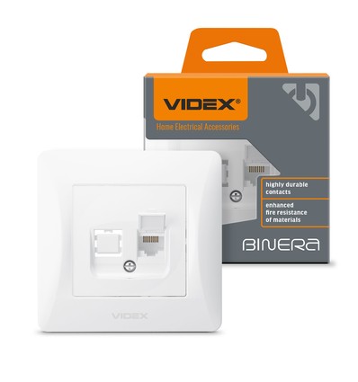 BINERA CAT6 enkelt nätverksuttag - Vit, RJ45, infälld, IP20