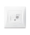 BINERA CAT6 enkelt nätverksuttag - Vit, RJ45, infälld, IP20