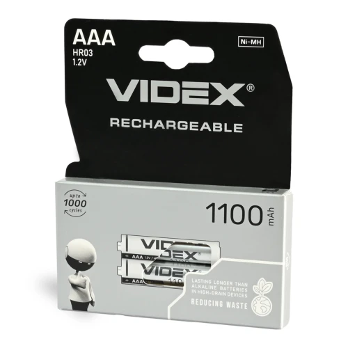 2-pack laddningsbara AAA-batterier - Ni-MH, 1100mAh