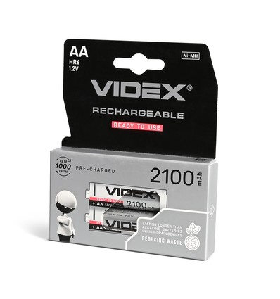 HR6 batteri - Ni-MH, uppladdningsbart, 2100mAh, 2 st