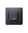 Grenuttag - USB-A + USB-C PD20W svart
