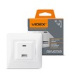 Vägguttag - USB-A + USB-C PD20W, vit