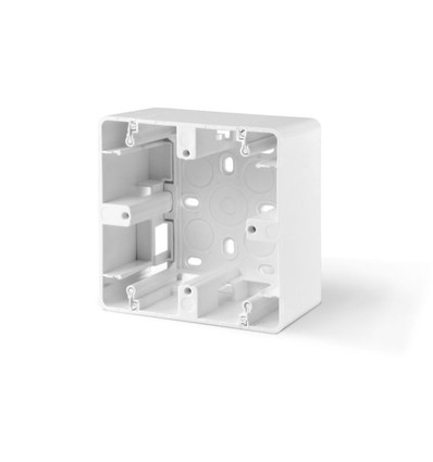 Utanpåliggande dosa - enkel, vit