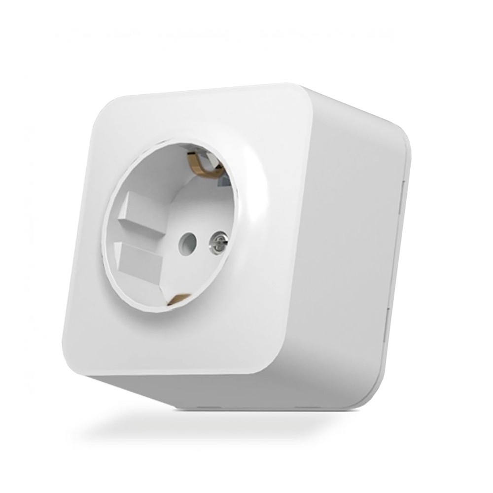 Schuko-uttag - ytmontage, enkel, IP20, vit