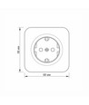 Schuko-uttag - ytmontage, enkel, IP20, vit
