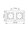 Ram - 2-platser, horisontell, vit