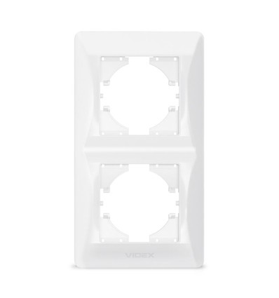Videx Binera 2-fack vertikal ram - Vit, IP20, för inbyggnad