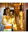 4W dimbar LED-lampa E27 - Spiral koltråd, bärnstensfärgad, extra varm vit, ST64, 230V
