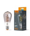 St64 LED-lampa 4W E27 - koltrådsdämpbar spiral gråtonad / askfärgad extra varm vit, spänning: 230V, ljusstyrka: 100