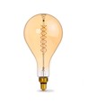 E27 8W dimbar LED lampa - PS160, spiral filament, amber glas, 1800K, 500lm