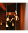 Ps160 LED-lampa 8W E27 - glödtråd, dimbar, spiral, bärnstenfärgad, extra varmvit, 230V, ljusstyrka 500, förbrukning 8