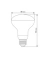 R80 LED växtbelysningslampa 9W E27 - Fito, 230V