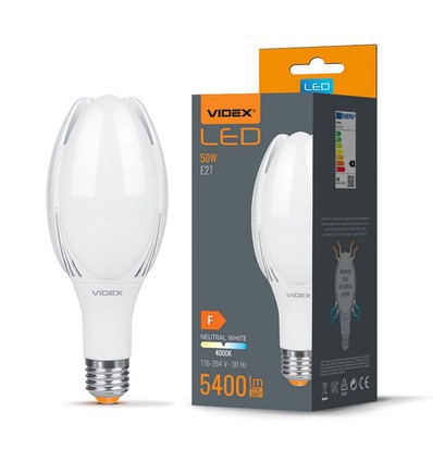 E27 50W LED lampa - 5400lm, A108, 4000K, 330 grader, industrilampa