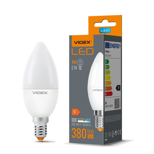 C37 LED-lampa 4W E14 - neutralvit, 230V, 380lm, förbrukning 4W