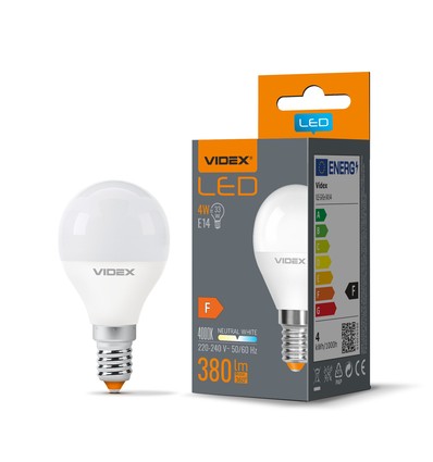 E14 4W LED klotlampa - G45, 380lm, flicker free, 4000K neutralvit