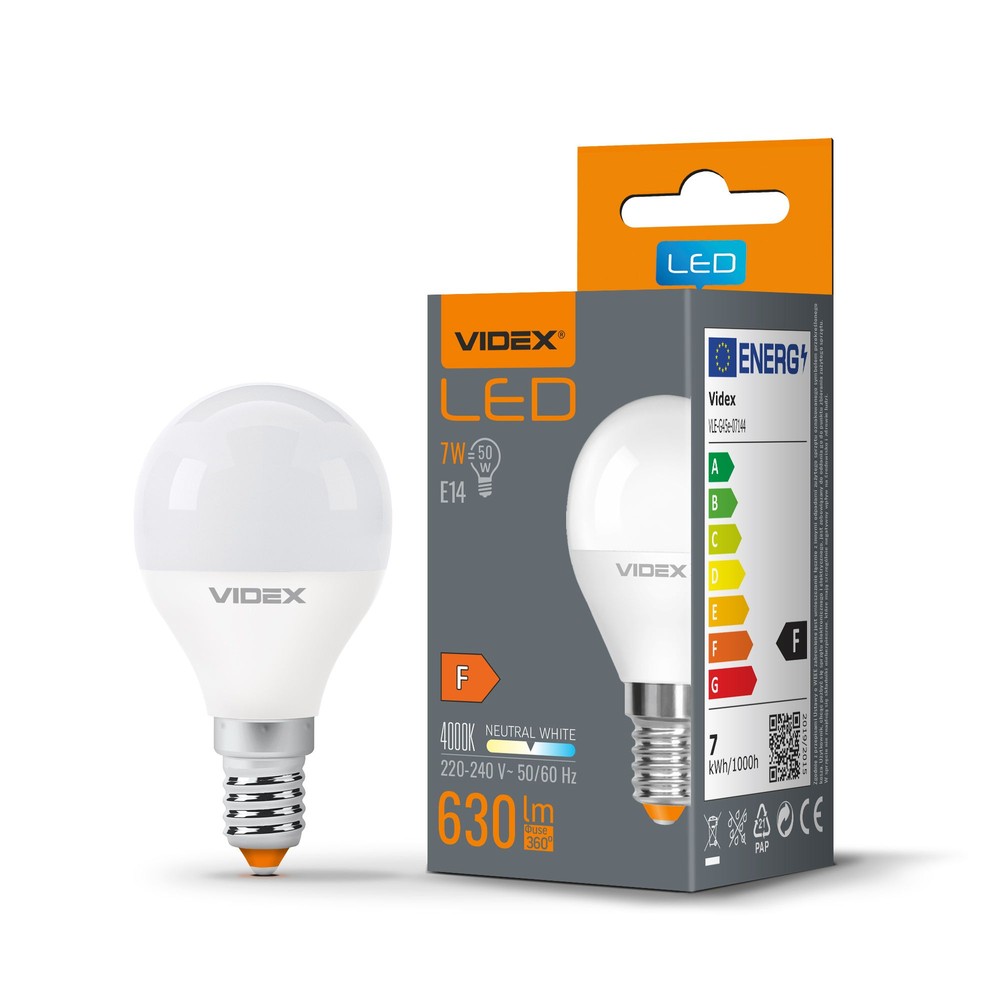 G45 LED-lampa 7W E14 - neutralvit, 230V, 630lm, förbrukning 7W - Kulör : Neutral