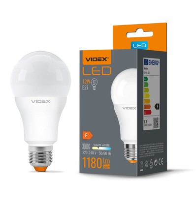 E27 12W LED lampa - A60, 1180lm, 3000K, flicker free