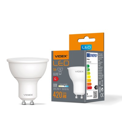 LED-lampa 5W GU10 - kallvit, 230V, 420lm, förbrukning 5W