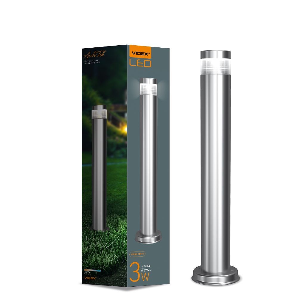 60 cm Luka trädgårdslampa 3W - silver, 230V, ljusstyrka 300, förbrukning 3 - Kulör : Varm