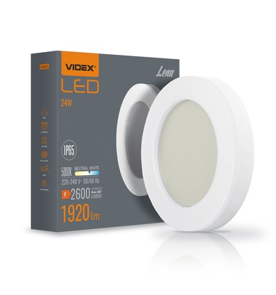 24W LED taklampa Bulkhead - IP65 vattentät, 5000K, 120°, vit kant
