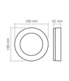 Lena vägglampa 15W - LED, svart, neutralvit, 230V, 1550lm, förbrukning 15W