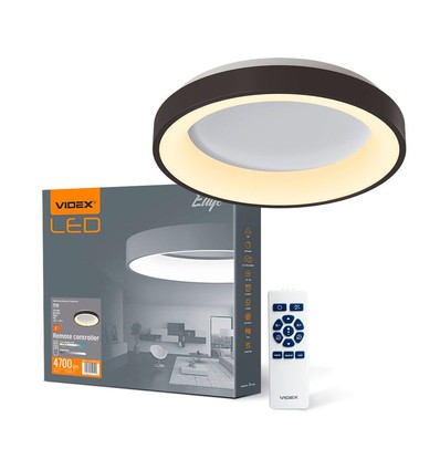 72W LED taklampa med fjärrkontroll, RGB+CCT - Dimbar, svart kant, 45x45cm, 4700lm, IP20