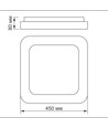Edge taklampa 72W - 230V, 7500lm, vit