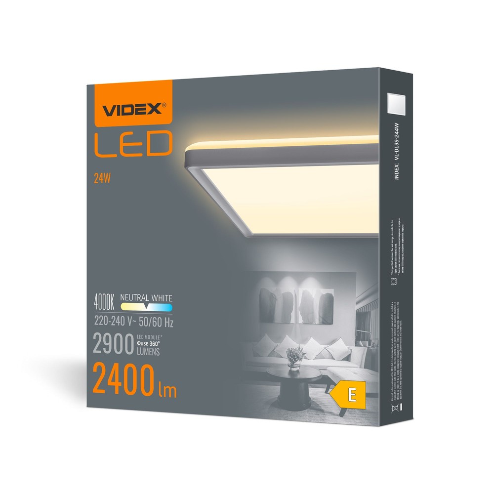 Led Taklampa 24w Fyrkantig Vit Neutral Spanning: 230v Ljusstyrka: 2900 Förbrukning: 22 Kulör : Neutral