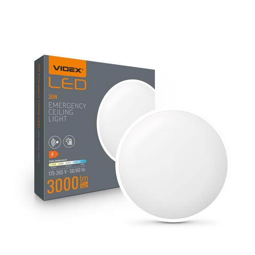 LED nödljus - för tak med rörelsesensor, spänning: 230V, ljusstyrka: 3000, förbrukning: max 30
