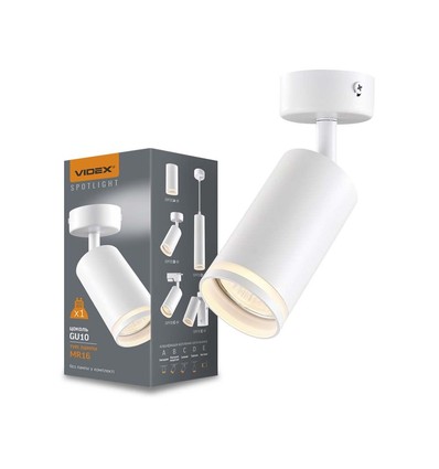 Vitt GU10-spot för vägg/tak med ring - Montering, utan ljuskälla
