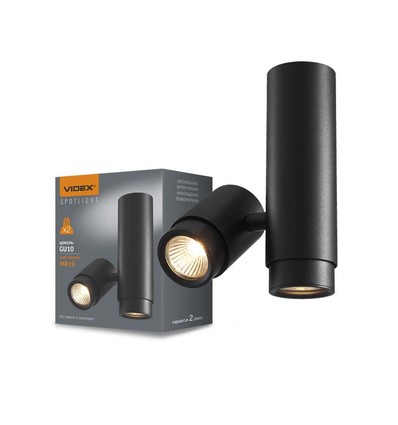 Ariza takspotlampa GU10 - 2x, svart, 230V, max 2x30W