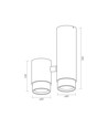 Ariza takspotlightsarmatur GU10 - vit, max 2x30W, 230V