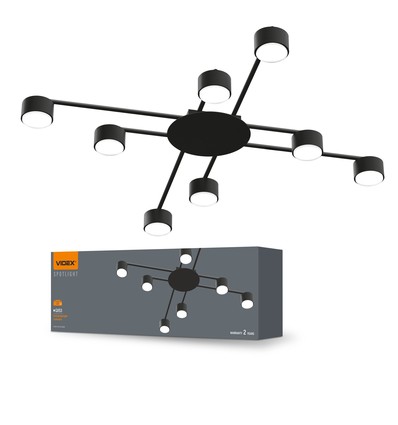 8x GX53 takmonterad skenspot - Svart, aluminium, IP20 inomhus, utan ljuskälla