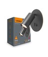 Väggfäste spotlight - spänning: 230V, ljusstyrka: 380, förbrukning: 5W (bakgrundsbelysning) + max 30