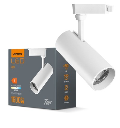 Tor skenspot RA90 - 20W, vit, 1-fas, 1F2W
