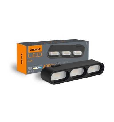 LED-ljus - för magnetiskt slankt skensystem, svart
