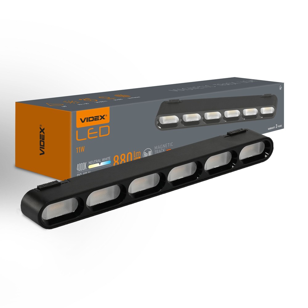 LED-ljus - för magnetisk smal skensystem, svart, ljusstyrka 880lm, förbrukning 11W - Kulör : Neutral