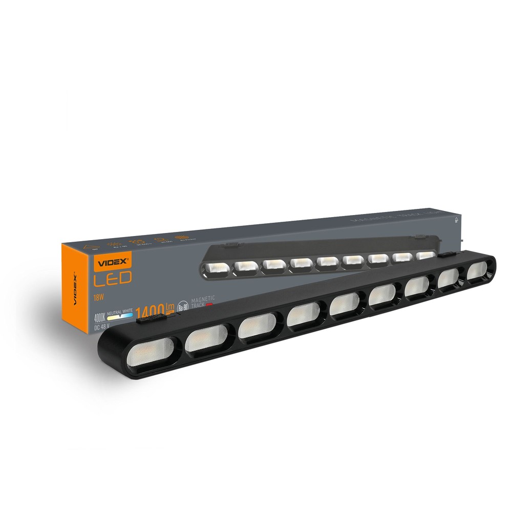 LED-ljus - magnetiskt smalt skensystem, svart - Kulör : Neutral