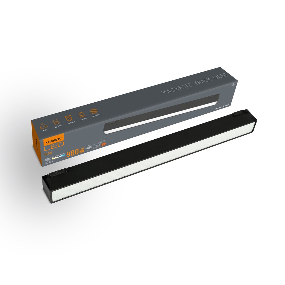 LED-ljus - för magnetiskt slankt skensystem, svart, ljusstyrka 980, förbrukning 10,5 - Kulör : Neutral