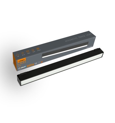 LED-ljus - för magnetiskt slankt skensystem, svart, ljusstyrka 980, förbrukning 10,5