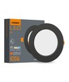 LED infälld spotlight 6W - rund, svart, neutralvit, 230V, 620lm