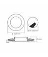 LED infälld spotlight 6W - rund, svart, neutralvit, 230V, 620lm