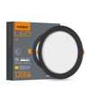 12W svart LED infälld panel - 1350lm, 4000K, Hål: Ø15 cm, 120 grader beam angle