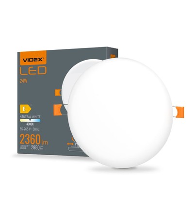 LED infälld spotlight 24W - rund, neutralvit, 230V, 2950lm