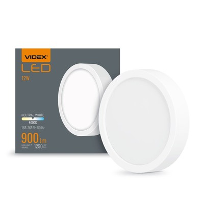 LED taklampa 12W - Rund, neutralvit, 230V, 1250lm