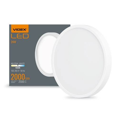 LED taklampa 24W - rund, neutral vit, 230V