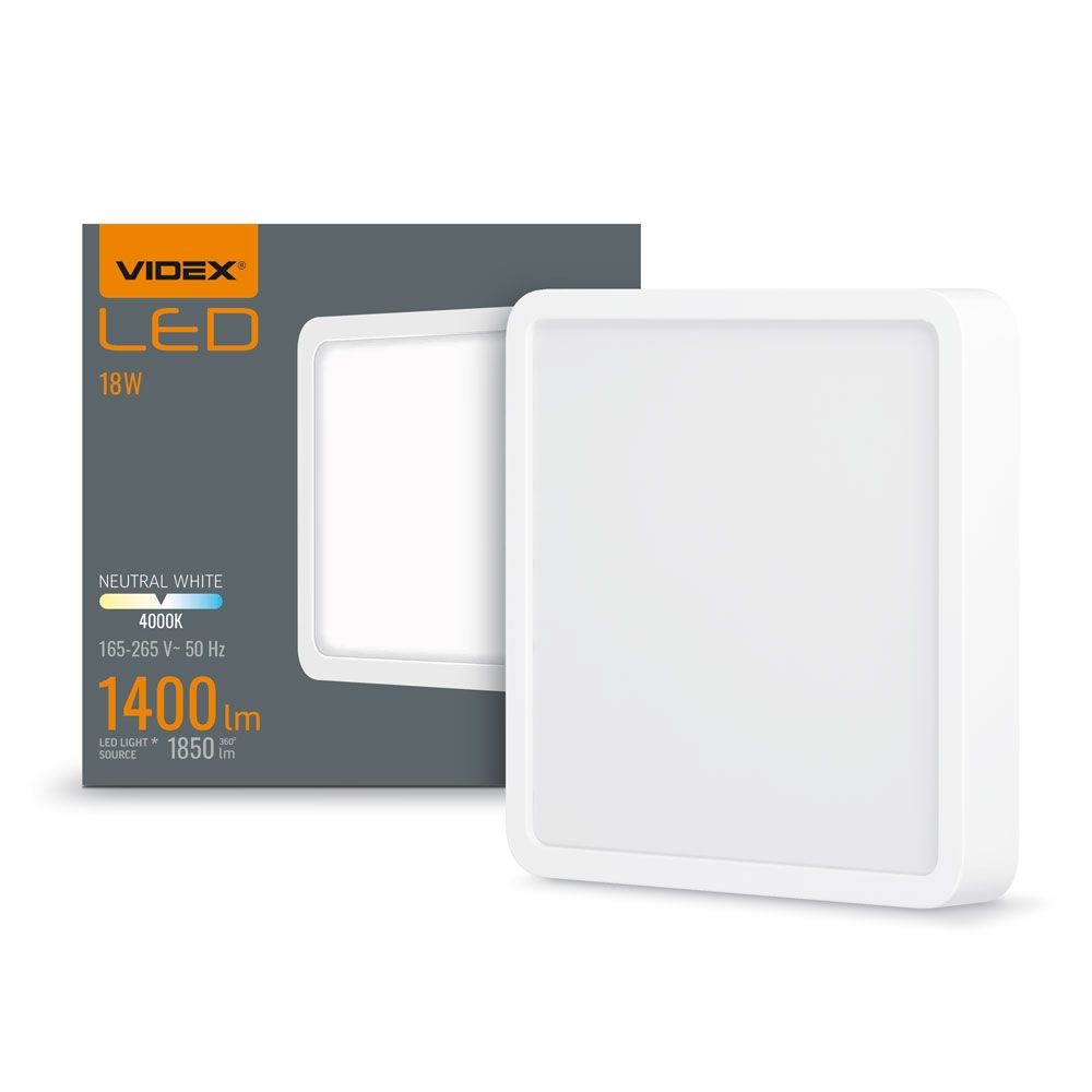 Led Taklampa 18w Fyrkantig Neutralvit 230v 1850lm Kulör : Neutral