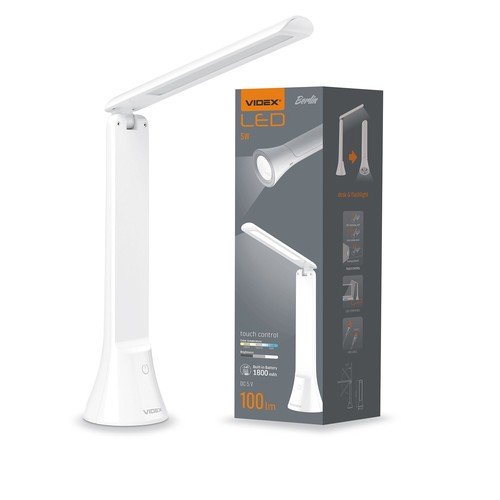 Berlin LED skrivbordslampa, 5W - Laddningsbar, dimbar, 3-i-1 CCT, bärbar, vit